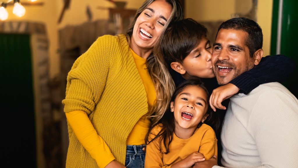 Happy family spending time together outdoors